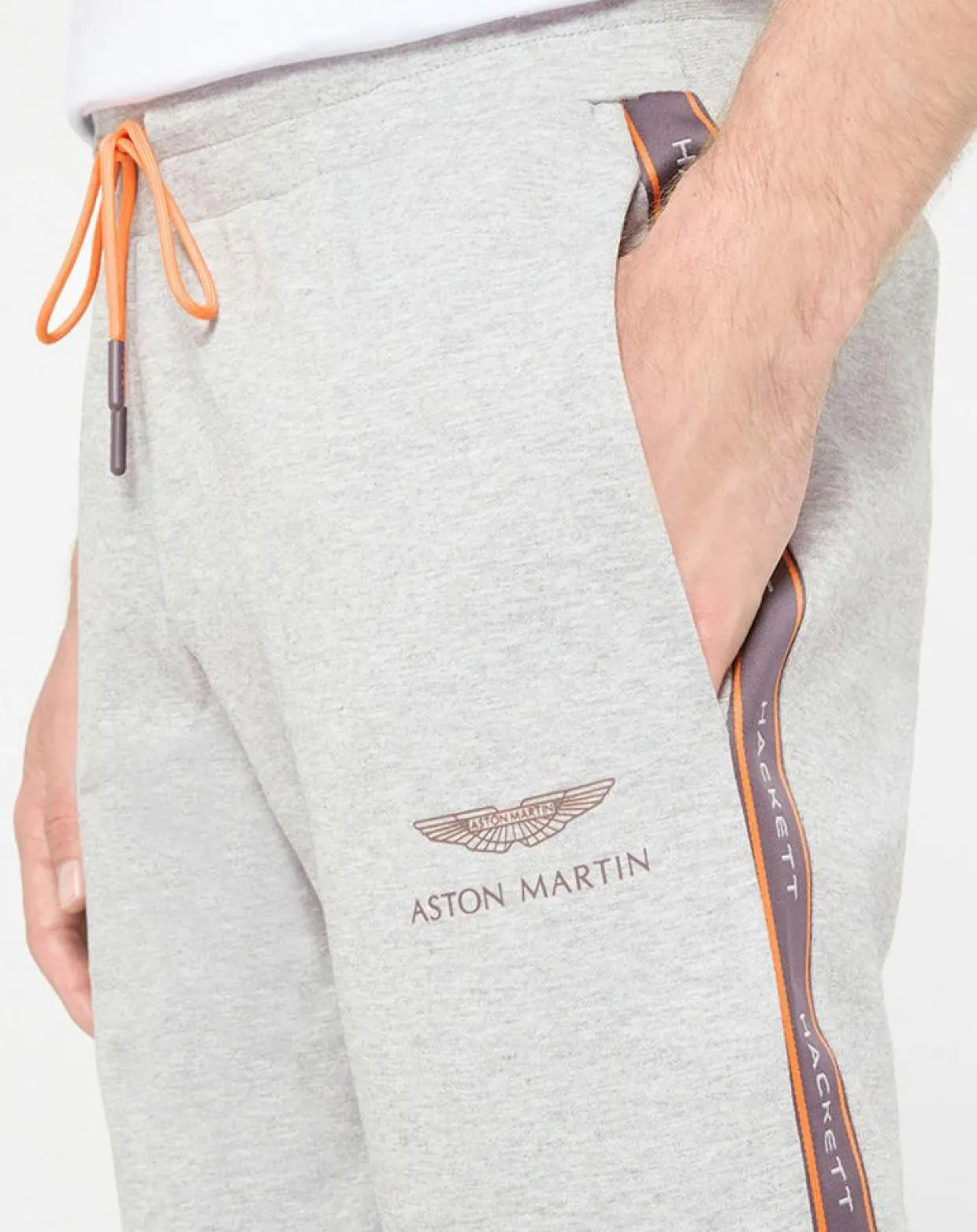 Homme Hackett London Pantalons^Jogging Slim Fit Galon Aston Martin Racing gris chiné