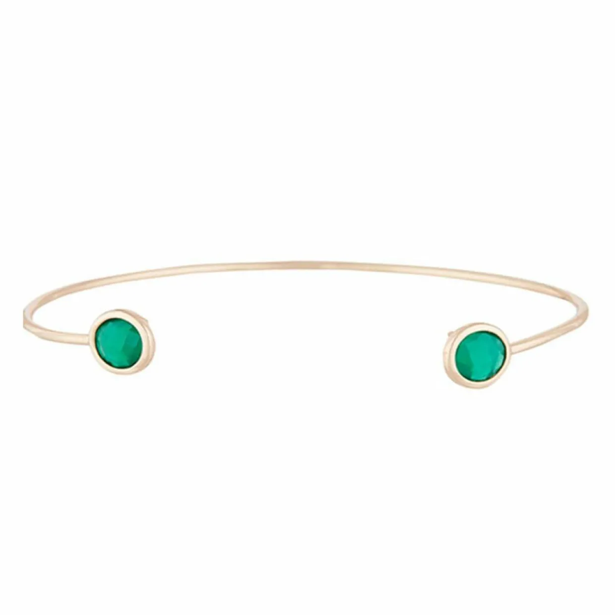 Femme Moonstone Bracelets^Jonc Aya Agate verte en laiton doré