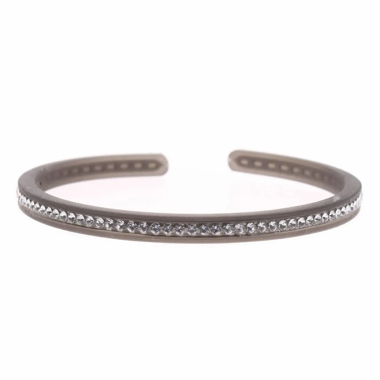 Femme Les Interchangeables Bracelets^Jonc Gomme Strass 1 rang marron foncé