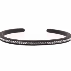 Femme Les Interchangeables Bracelets^Jonc Gomme Strass 1 rang noir