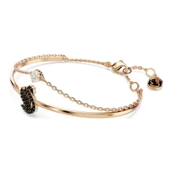 Femme Swarovski Bracelets^Jonc Swan Cygne doré rose/noir