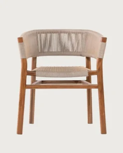 Kanoa - Chaise en teck massif et corde beige-Uniqka New