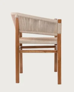 Kanoa - Chaise en teck massif et corde beige-Uniqka New