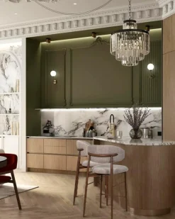 Kerin - Chaise de bar en tissu et pieds métal-Uniqka Sale