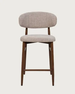 Kerin - Chaise de bar en tissu et pieds métal-Uniqka Sale
