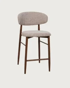 Kerin - Chaise de bar en tissu et pieds métal-Uniqka Sale