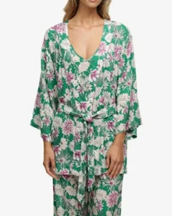 Femme Passionata Lingerie, Nuit^Kimono Naya imprimé grandes fleurs multicolore