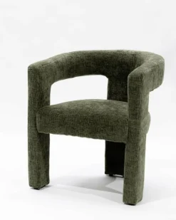 Uniqka Fauteuils^Lagon - Fauteuil de salon vert en tissu