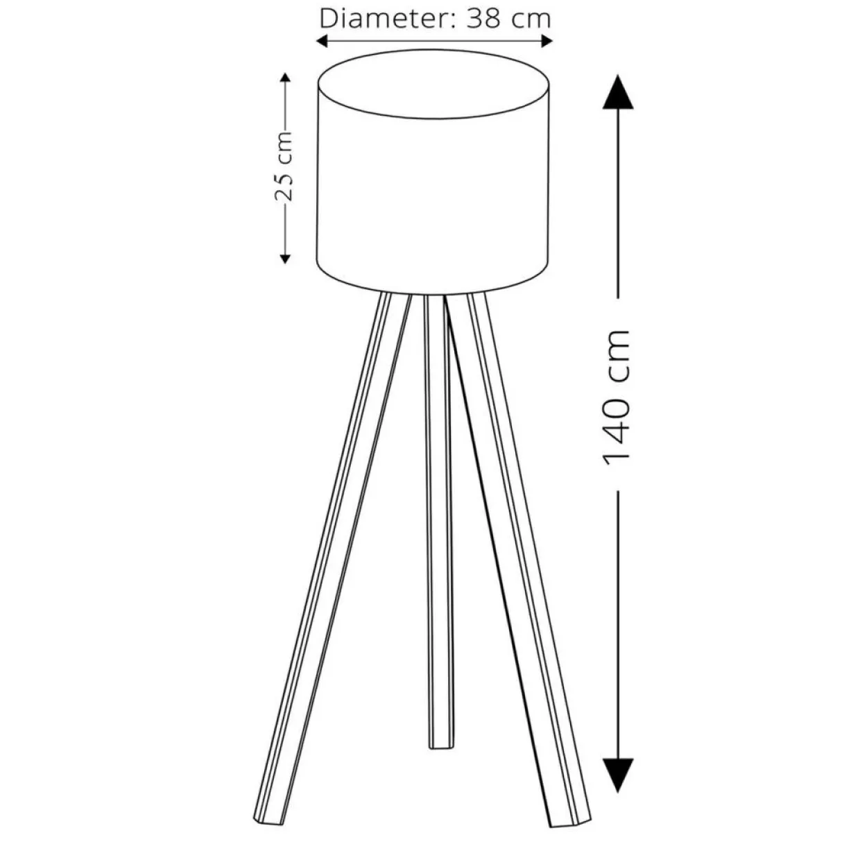 Lampadaire Ayd noir/brun - 38x140 cm-Opviq Best