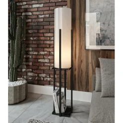 Lampadaire Dor noir - 21x21x160 cm-Opviq Best