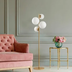Lampadaire Fazli doré - 33x33x162 cm-Sheen Online