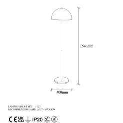 Sheen Lampadaire^Lampadaire Mixed doré - 40x40x154 cm