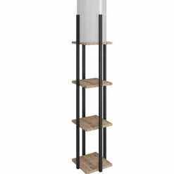 Lampadaire Nora naturel/noir - 21x21x135 cm-Opviq