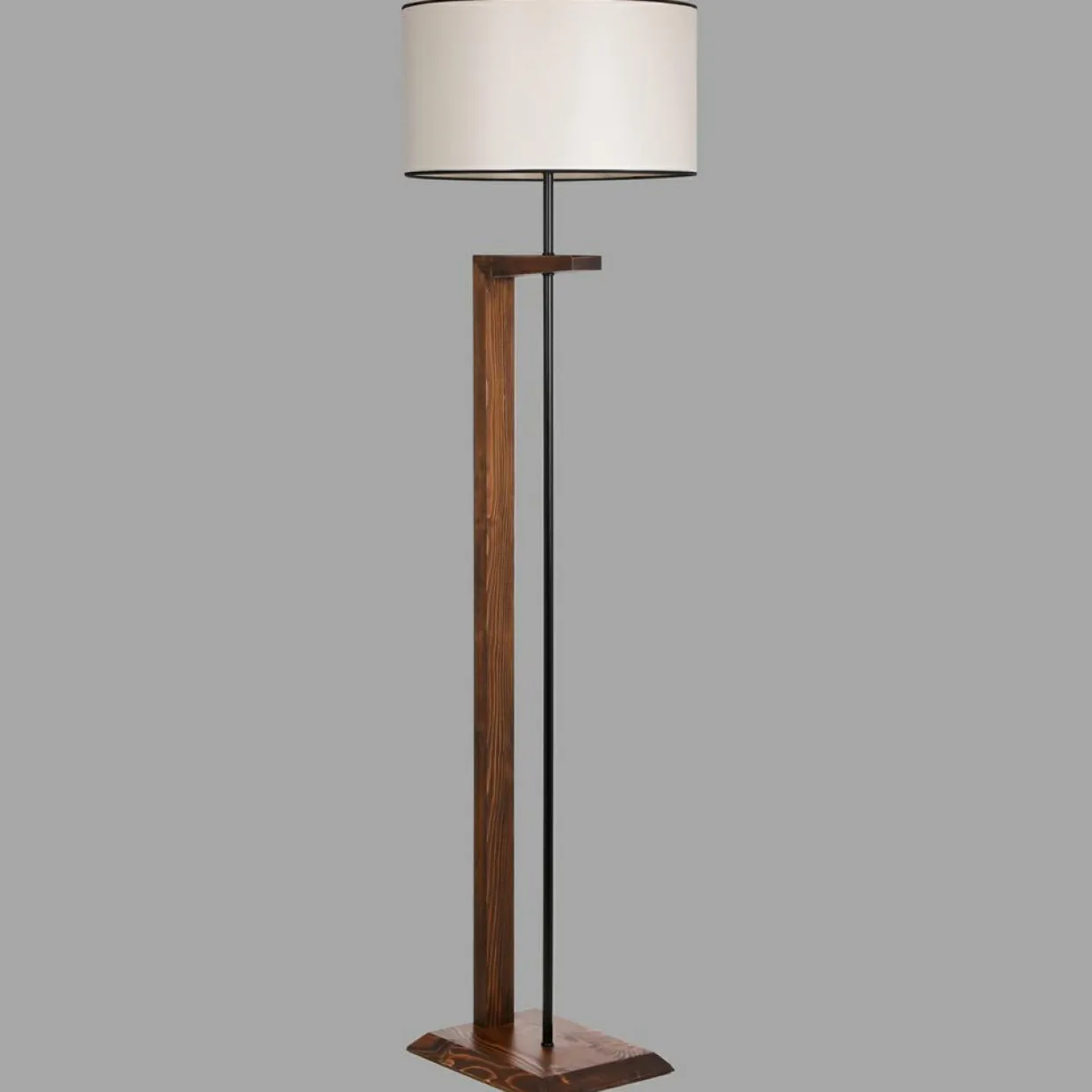 Lampadaire Shery noyer/crème - 24x45x163 cm-Opviq Clearance