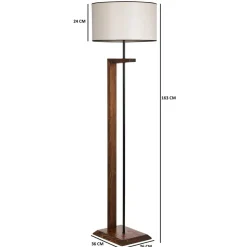 Lampadaire Shery noyer/crème - 24x45x163 cm-Opviq Clearance
