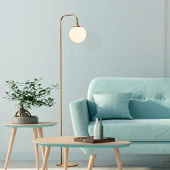 Lampadaire Viran doré - 27x27x146 cm-Opviq