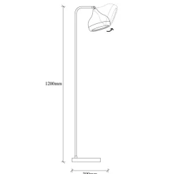 Opviq Lampadaire^Lampadaire Yildo cuivre/noir - 30x17x120 cm