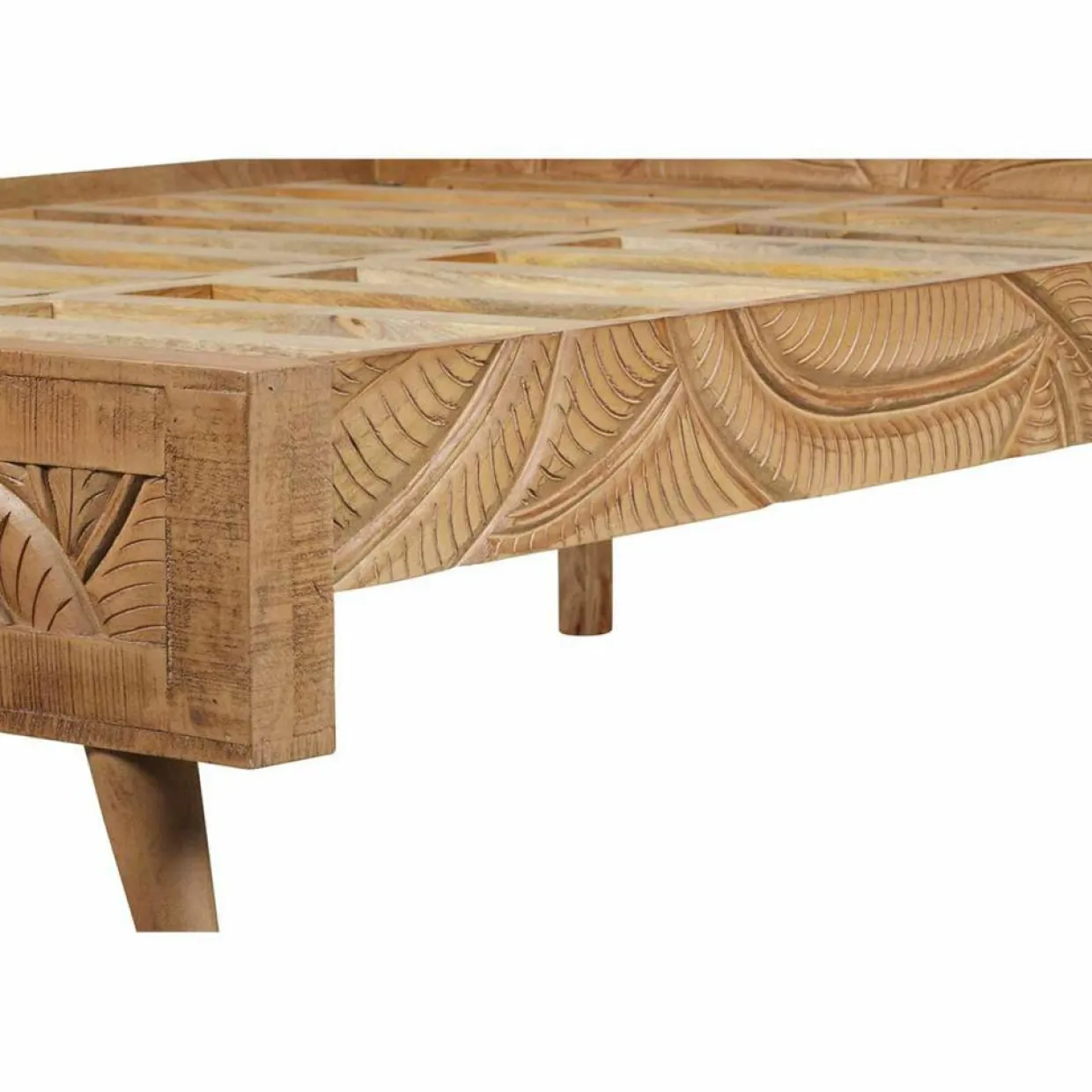Bois & Chiffons Lits^Lit sculpté manguier floria marron - 165x212x110 cm