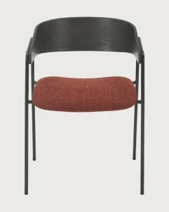 Uniqka Chaises^lot de 4 Chaise wisla en tissu avec dossier en bois et pieds en métal