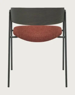 Uniqka Chaises^lot de 4 Chaise wisla en tissu avec dossier en bois et pieds en métal