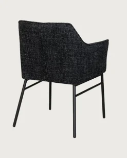 Uniqka Chaises^Lot de 4 Chaises chacha en tissu Noir et pieds métal