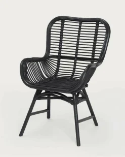Lot de 4 chaises Sapporo en rotin noir-Uniqka Clearance