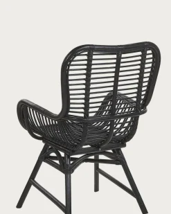 Lot de 4 chaises Sapporo en rotin noir-Uniqka Clearance