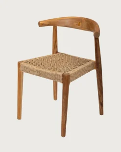 Uniqka Chaises^Lot de 2 chaises Soa en teck massif et corde synthétique