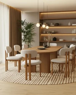 Lot de 4 chaises Zuno en tissu beige et pieds métal-Uniqka Discount