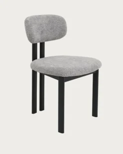 Lot de 4 chaises Zuno en tissu grise et pieds métal-Uniqka Best