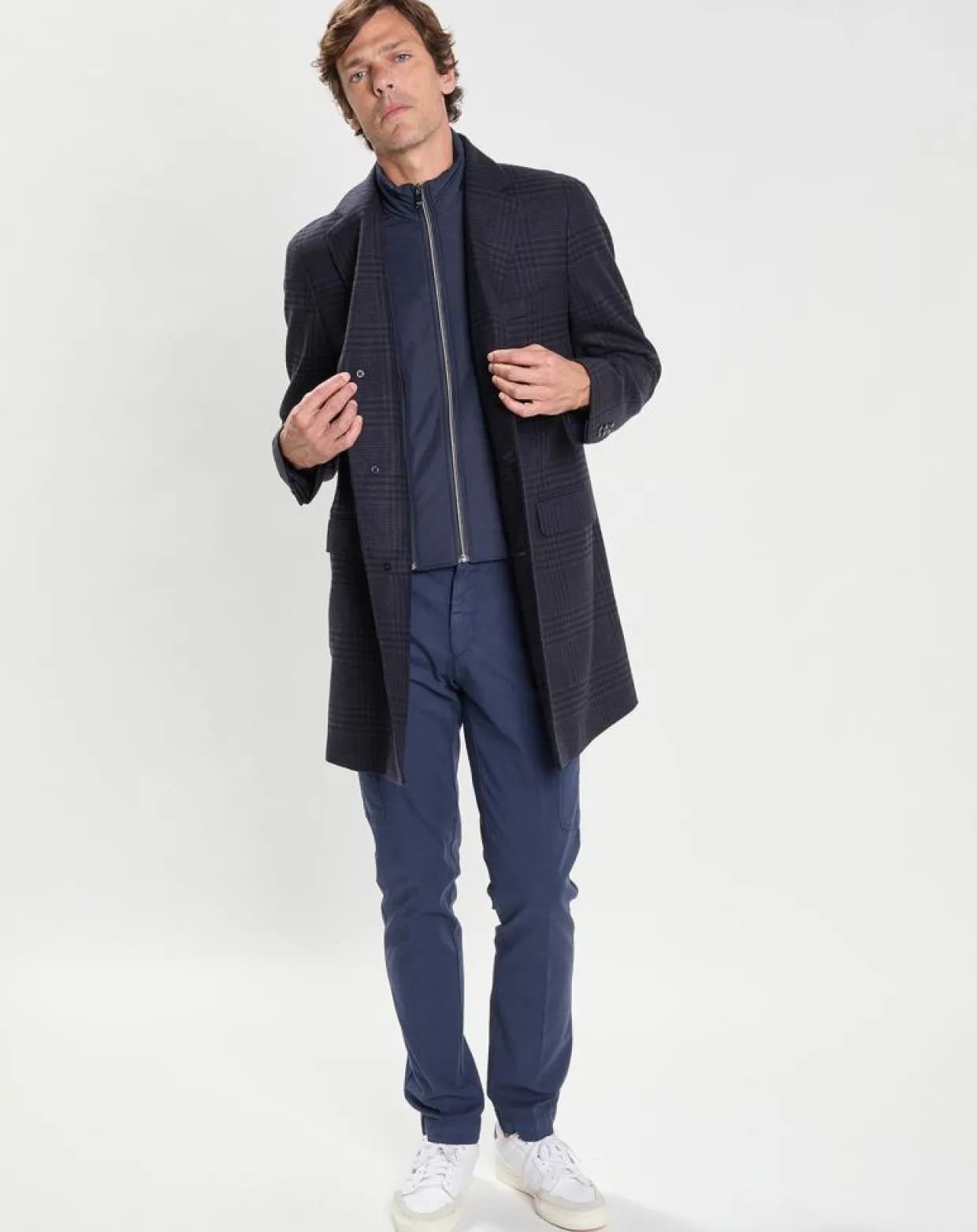 Homme Hackett London Manteaux^Manteau 100% Laine Membrane amovible imprimé Prince de Galles bleu