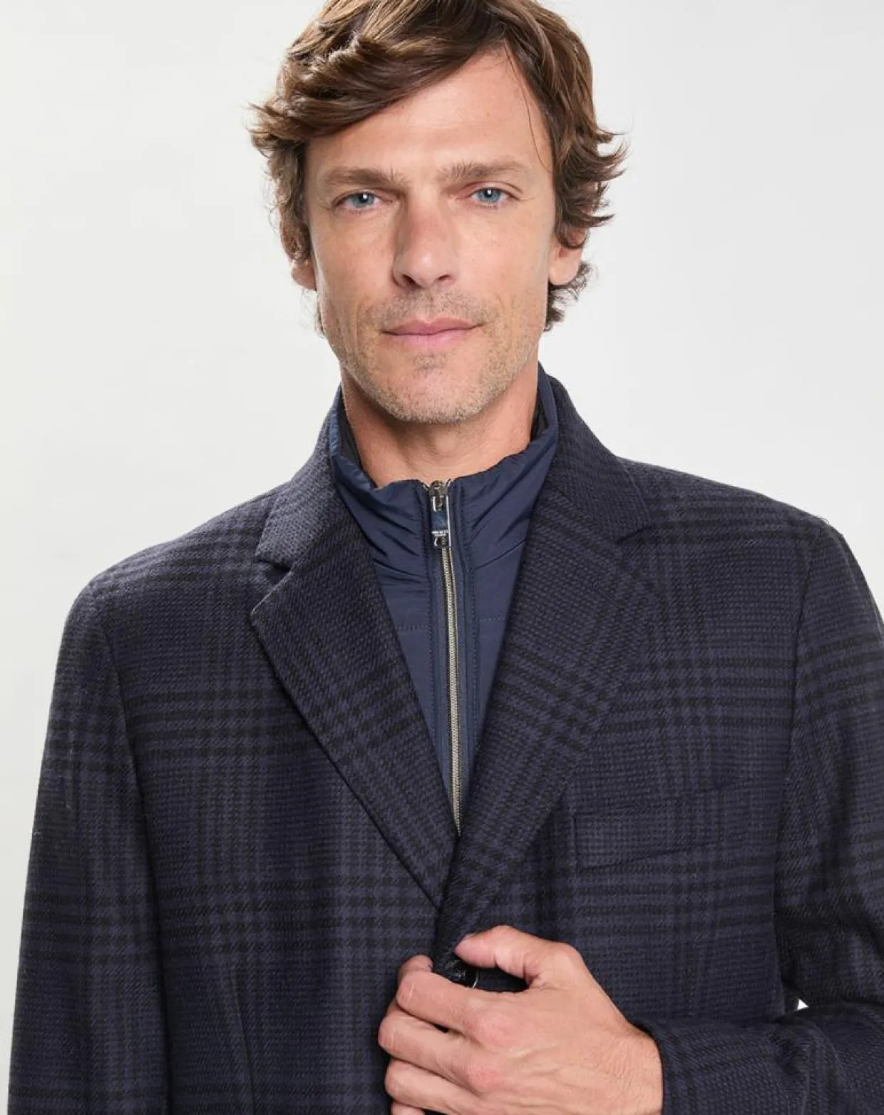 Homme Hackett London Manteaux^Manteau 100% Laine Membrane amovible imprimé Prince de Galles bleu