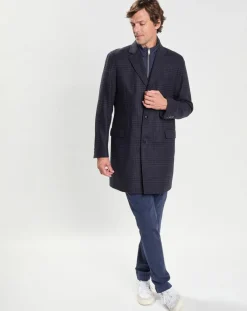 Homme Hackett London Manteaux^Manteau 100% Laine Membrane amovible imprimé Prince de Galles bleu