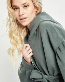 Femme Lou Andrea Manteaux^Manteau 3/4 léger 100% Laine à capuche kaki