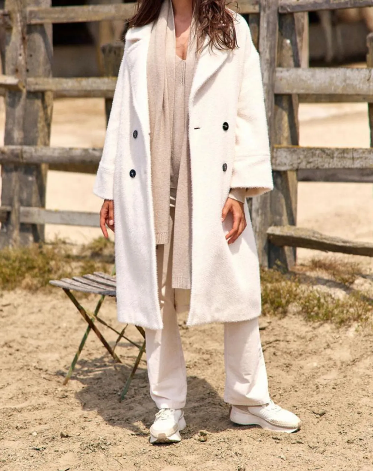 Manteau Aska crème-Lauren Vidal Online