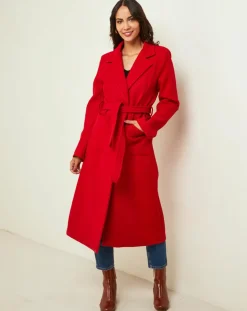 Manteau Camélia rouge-L'Armoire de Suzette Sale