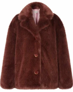Femme Manoush Manteaux^Manteau court en Fausse Fourrure Bijou choco