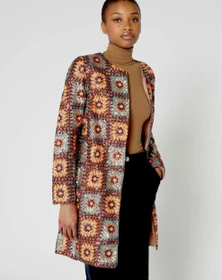 Femme Manoush Manteaux^Manteau Crochet Paillette sequins chocolat