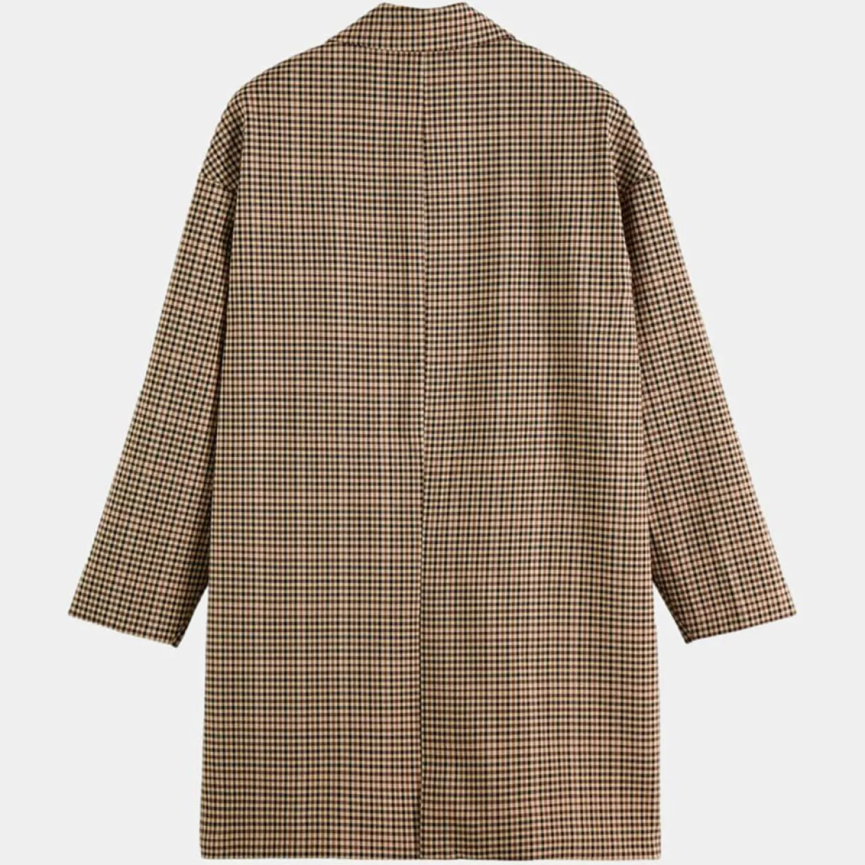 Manteau droit double boutonnage à carreaux beige/marron-Scotch & Soda Outlet