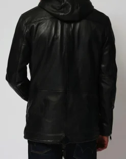 Manteau en Cuir Jordan noir-Chyston Online
