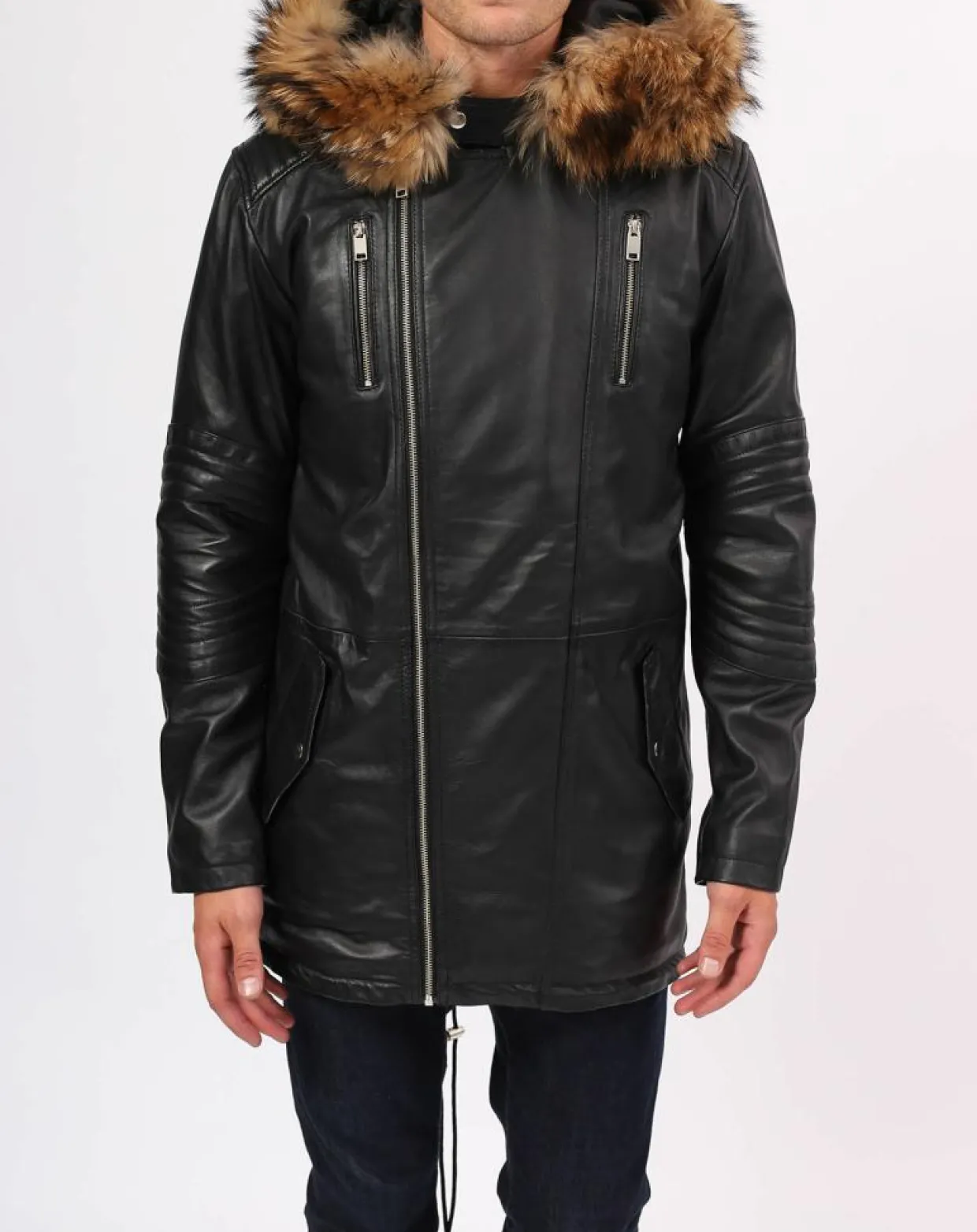 Manteau en Cuir Saint Tropez noir-Blue Wellford Best
