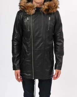Manteau en Cuir Saint Tropez noir-Blue Wellford Best