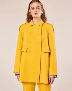 Femme Tara Jarmon Manteaux^Manteau en double coton jaune