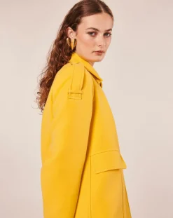 Femme Tara Jarmon Manteaux^Manteau en double coton jaune