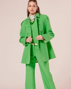 Femme Tara Jarmon Manteaux^Manteau en double coton vert