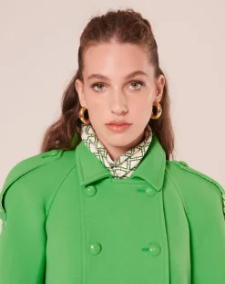 Femme Tara Jarmon Manteaux^Manteau en double coton vert