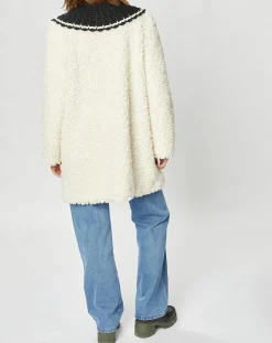 Femme Manoush Manteaux^Manteau en Fausse Fourrure Nounours col amovible écru