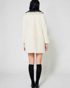 Femme Manoush Manteaux^Manteau en Fausse Fourrure Nounours col amovible écru