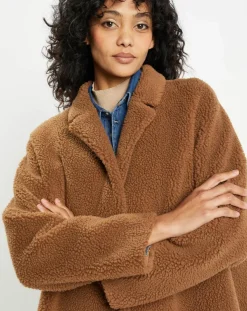 Femme Lou Andrea Manteaux^Manteau en Fausse Fourrure Romy toffee