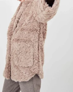 Femme See u Soon Manteaux^Manteau en fausse fourrure Menthe vieux rose